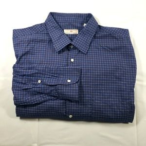 Luciano Barbera Men's Long Sleev Button Front Checkered Shirt Sz. XXL
